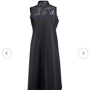 Lafayette 148 - Black Sleeveless Mock Neck Midi Dress Sz S